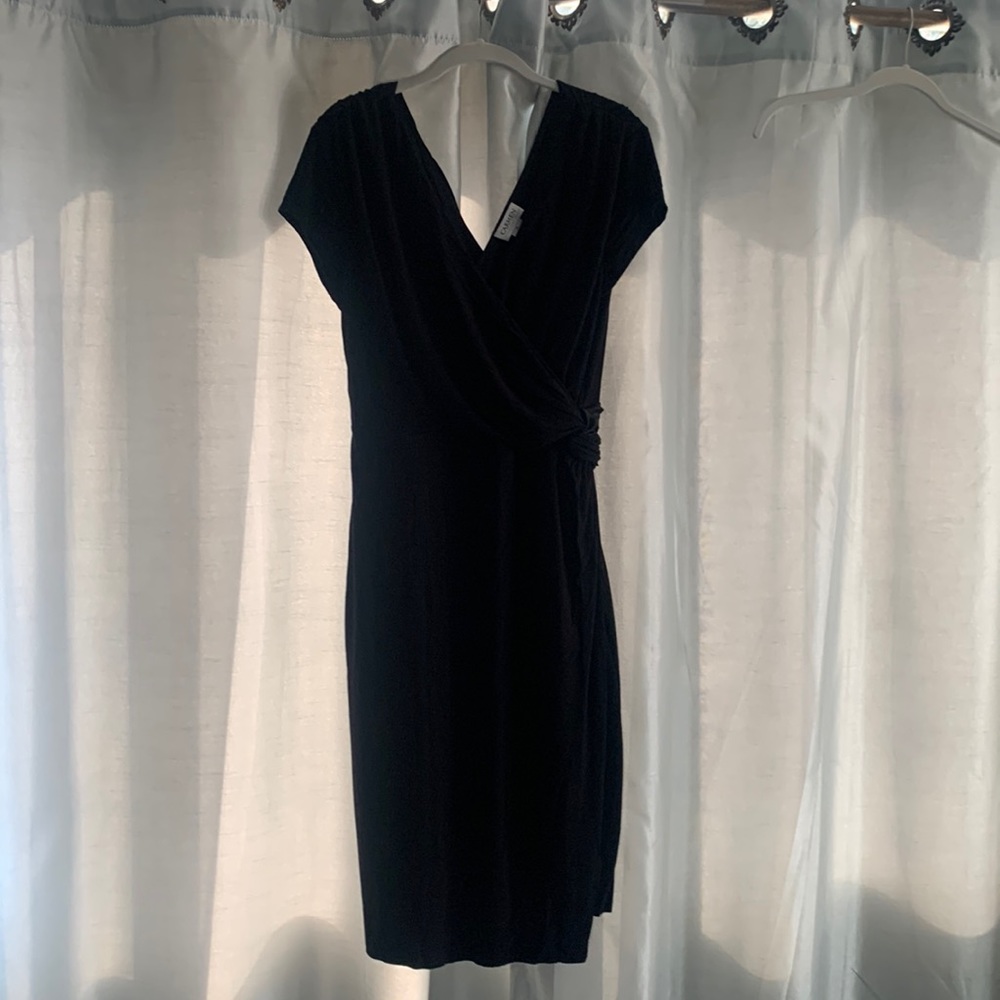 Carmen Marc Valvo  faux black wrap dress